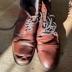 ASTON GREY Lonaro Brown Leather Ankle Chukka Boots Lace up Size 9.5